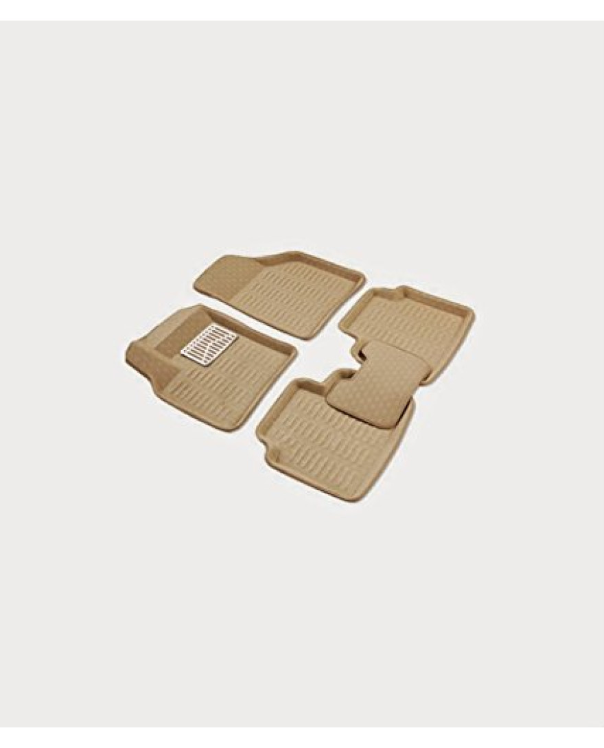 3D Kagu Floor Mat Compatible with HONDA CITY 2014 to Present | Set of 5 Pcs|Custom Fit|BEIGE